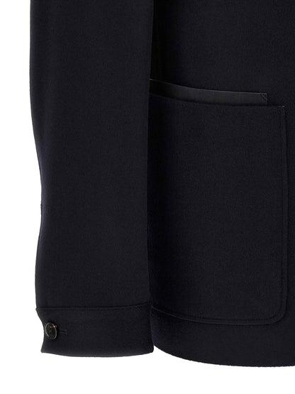 Blue Cashmere Full-Length Jacket