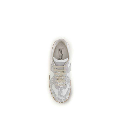 Gray Suede Leather Low Top Sneakers