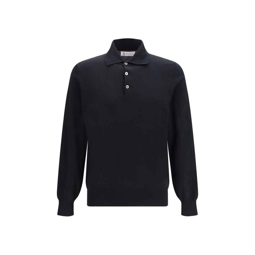 Black Cotton Polo Shirt