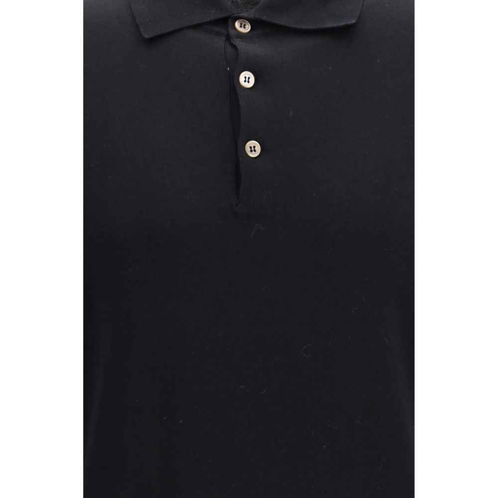 Black Cotton Polo Shirt