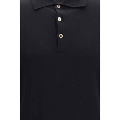 Black Cotton Polo Shirt