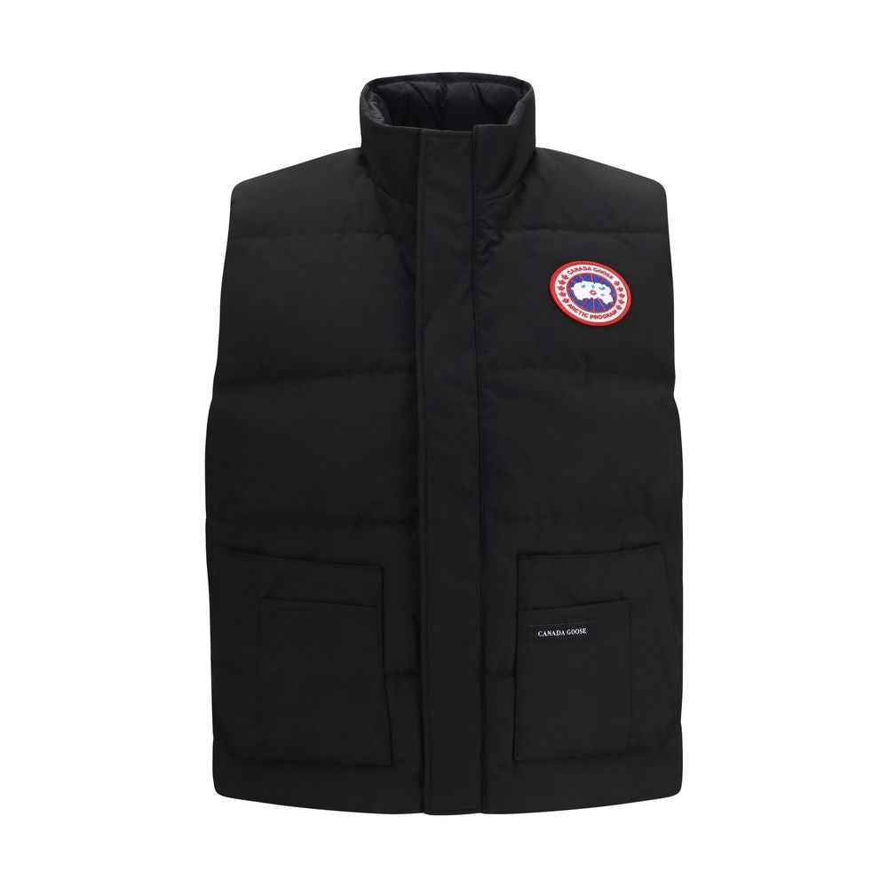 Black Recycled Polyester Sleeveless Jacket