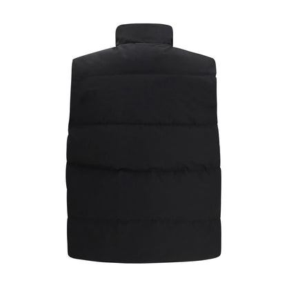 Black Recycled Polyester Sleeveless Jacket