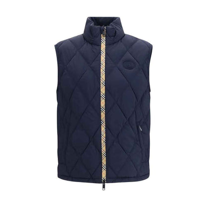 Blue Polyamide Sleeveless Jacket