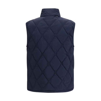 Blue Polyamide Sleeveless Jacket