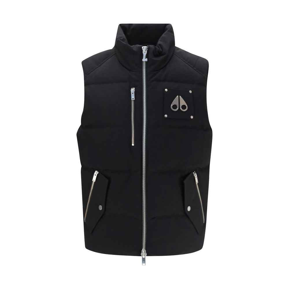 Black Cotton Sleeveless Jacket