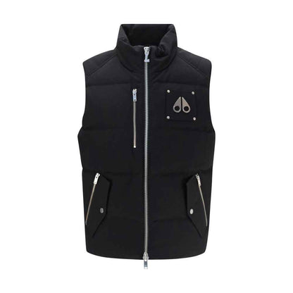 Black Cotton Sleeveless Jacket