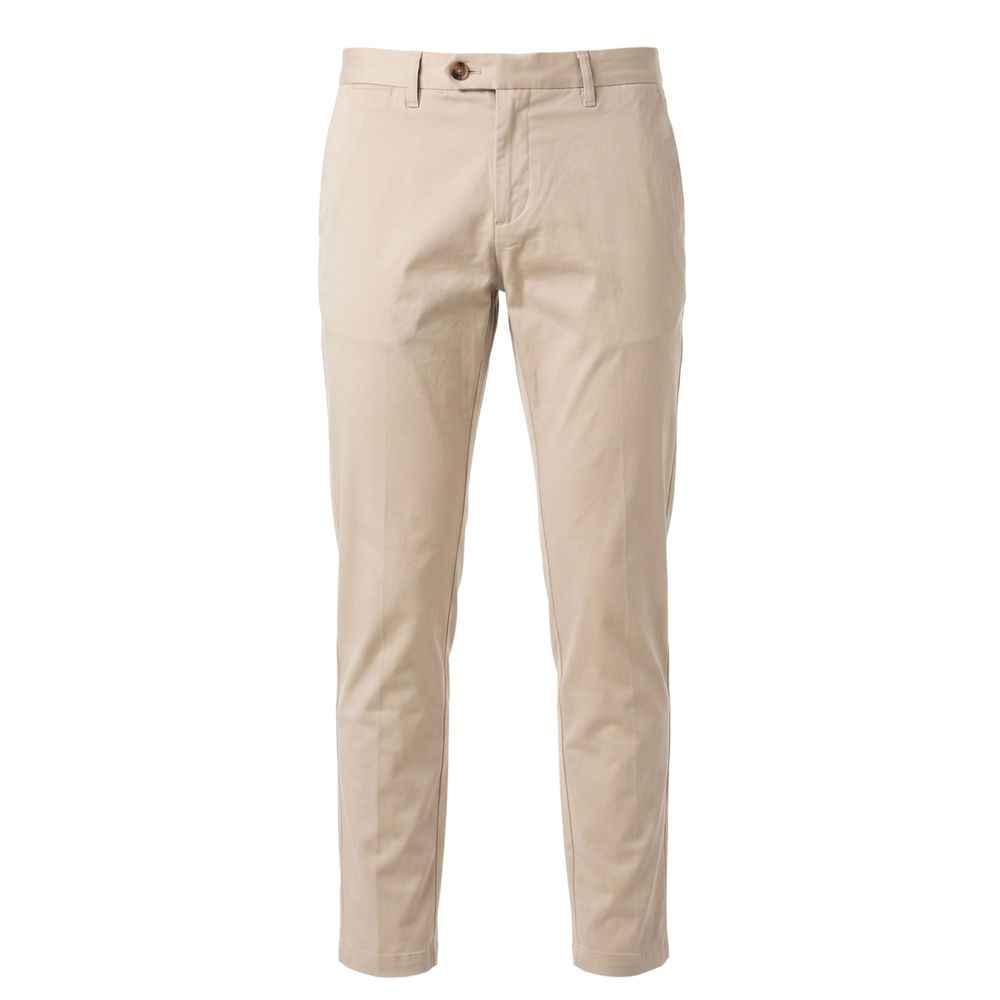 Beige Cotton Men Pants
