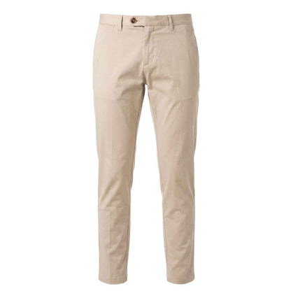 Beige Cotton Men Pants