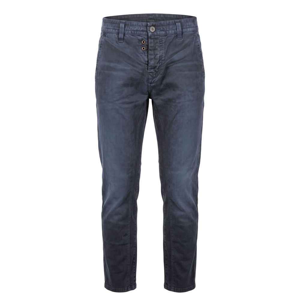 Blue Cotton Men Pant