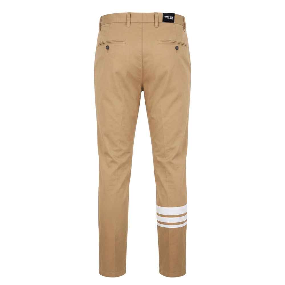 Beige Cotton Men Pants