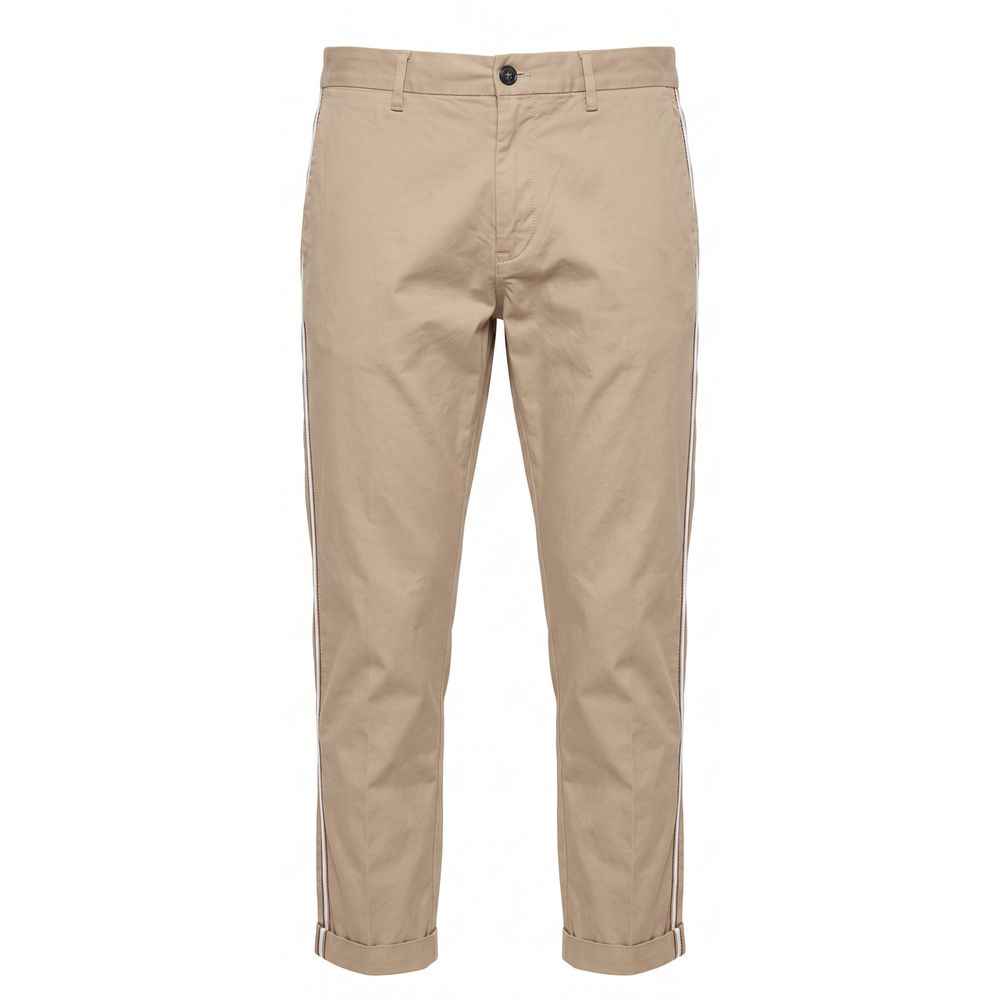 Beige Cotton Men Pants