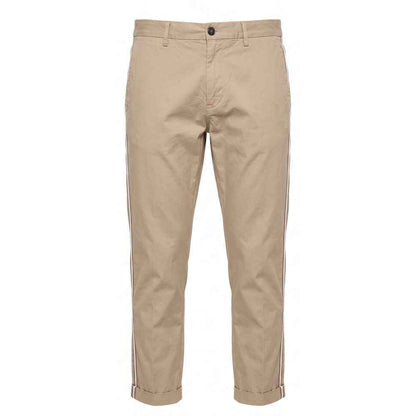 Beige Cotton Men Pants