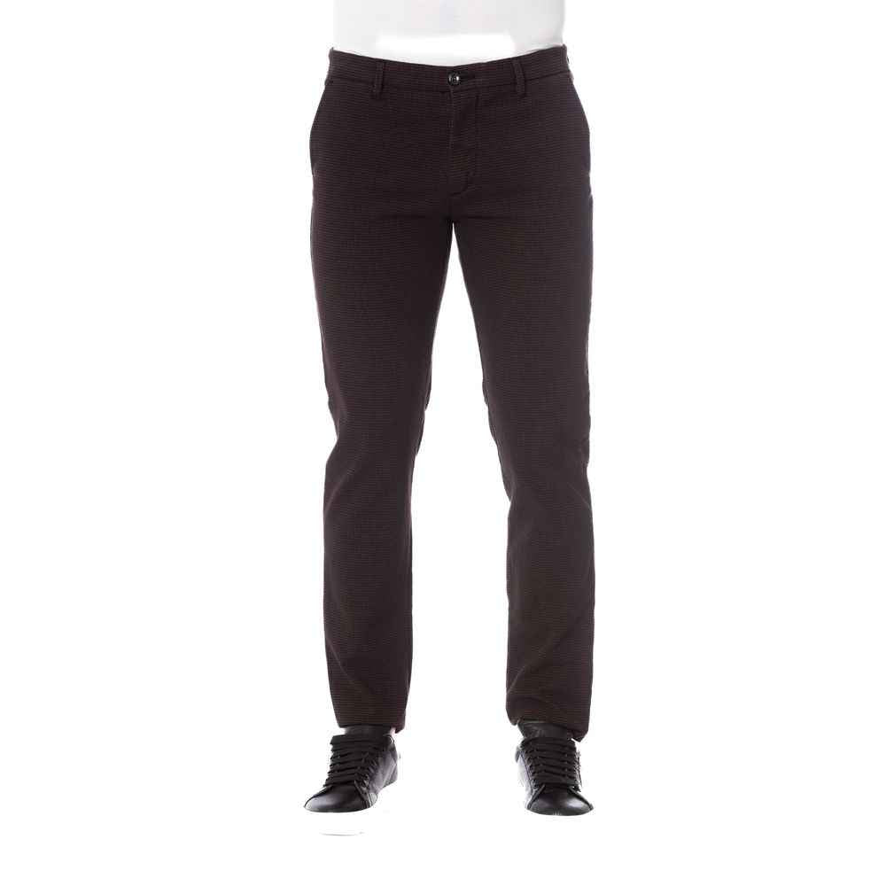 Brown Cotton Men Trouser