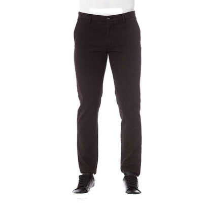 Brown Cotton Men Trouser