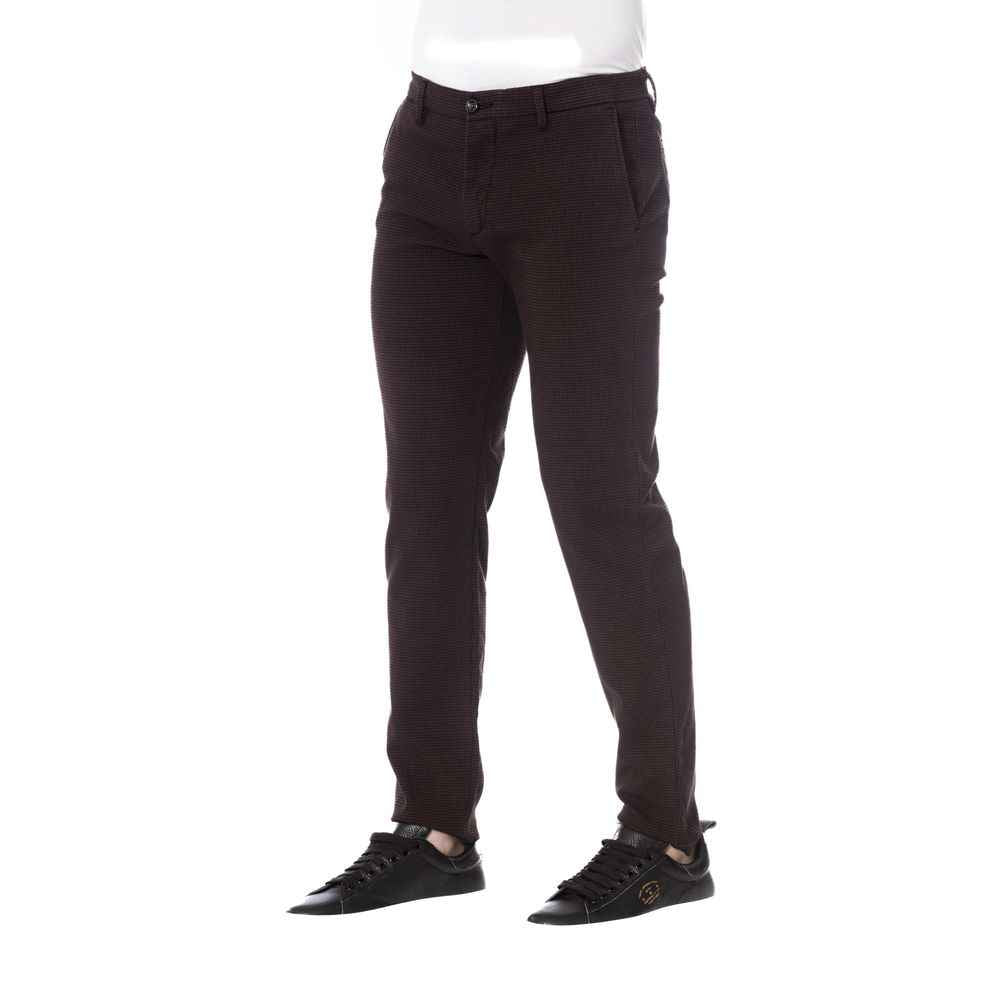 Brown Cotton Men Trouser