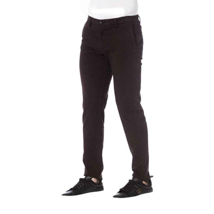 Brown Cotton Men Trouser