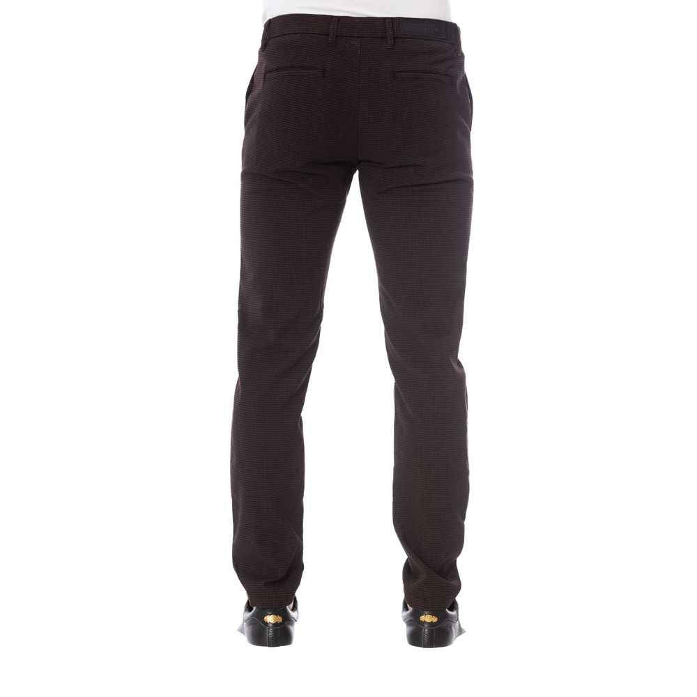 Brown Cotton Men Trouser