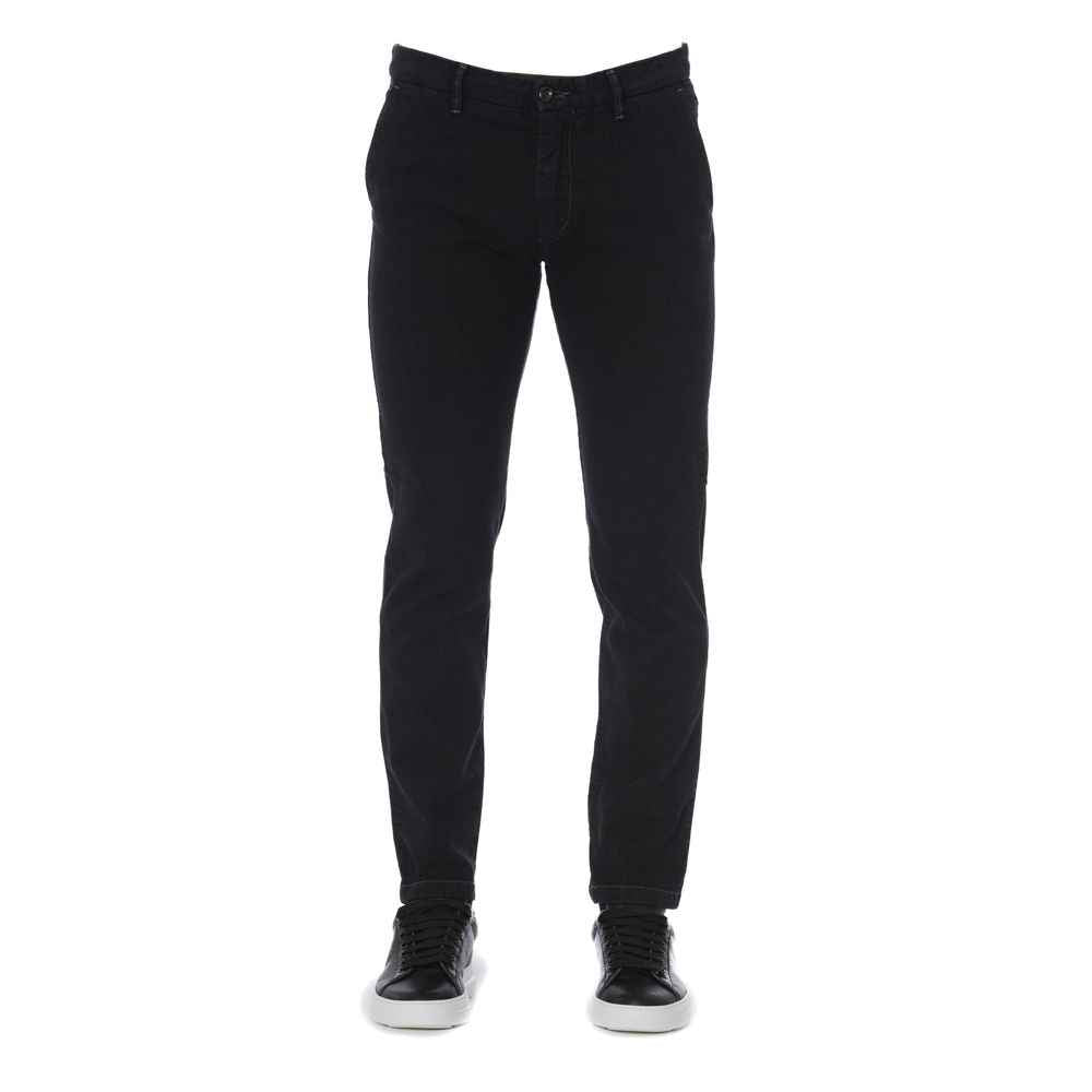 Black Cotton Men Pants