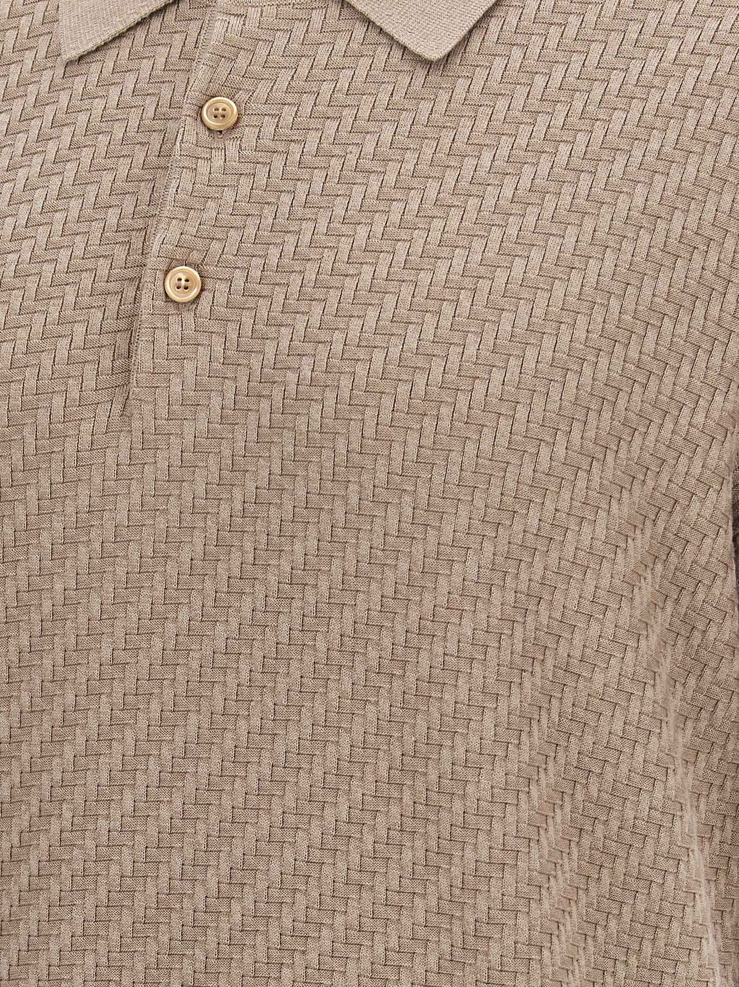 Beige Cotton Polo Shirt