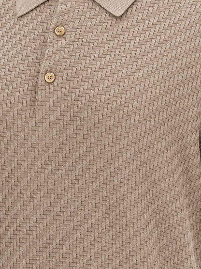 Beige Cotton Polo Shirt