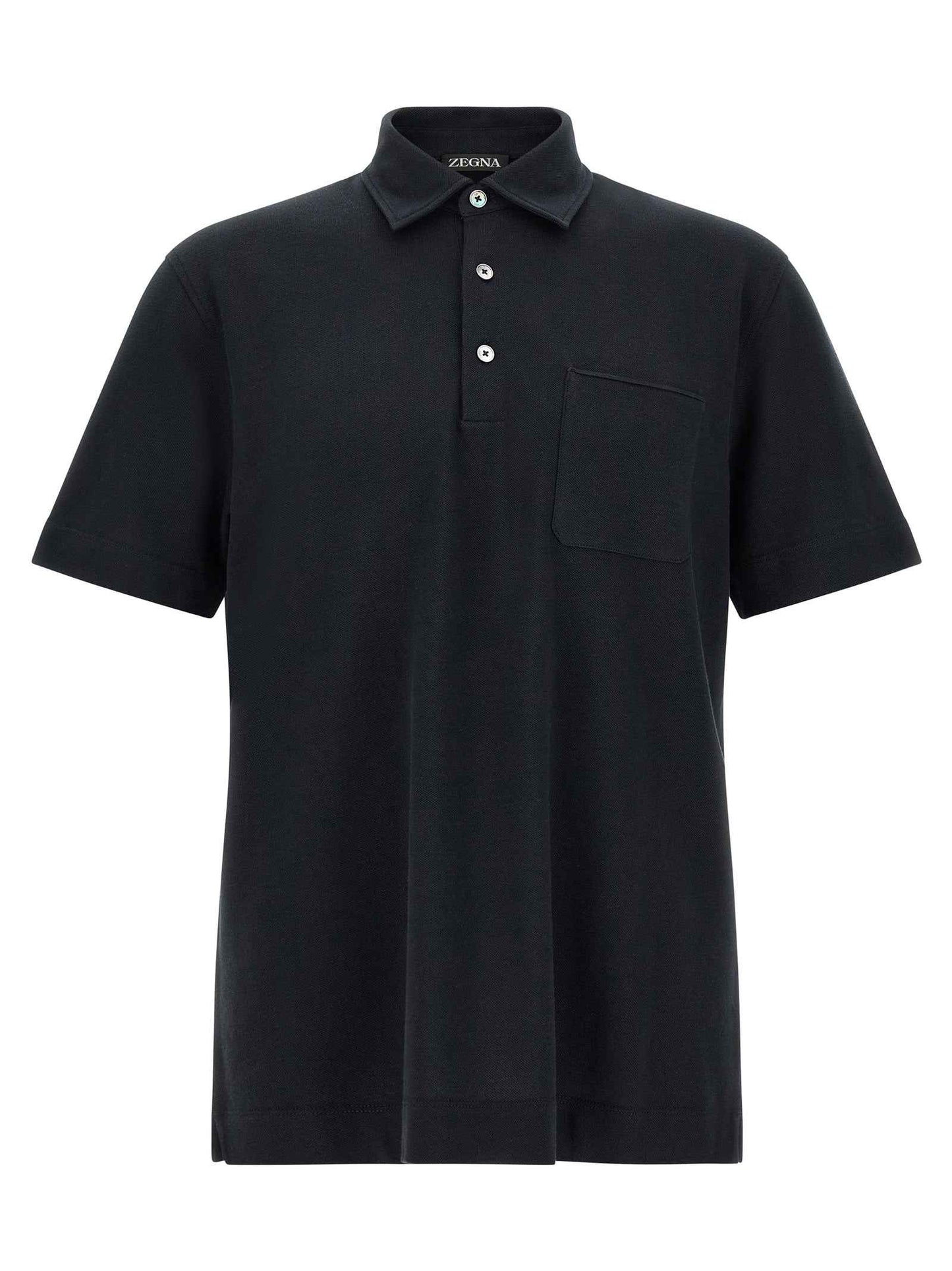 Blue Cotton Polo Shirt