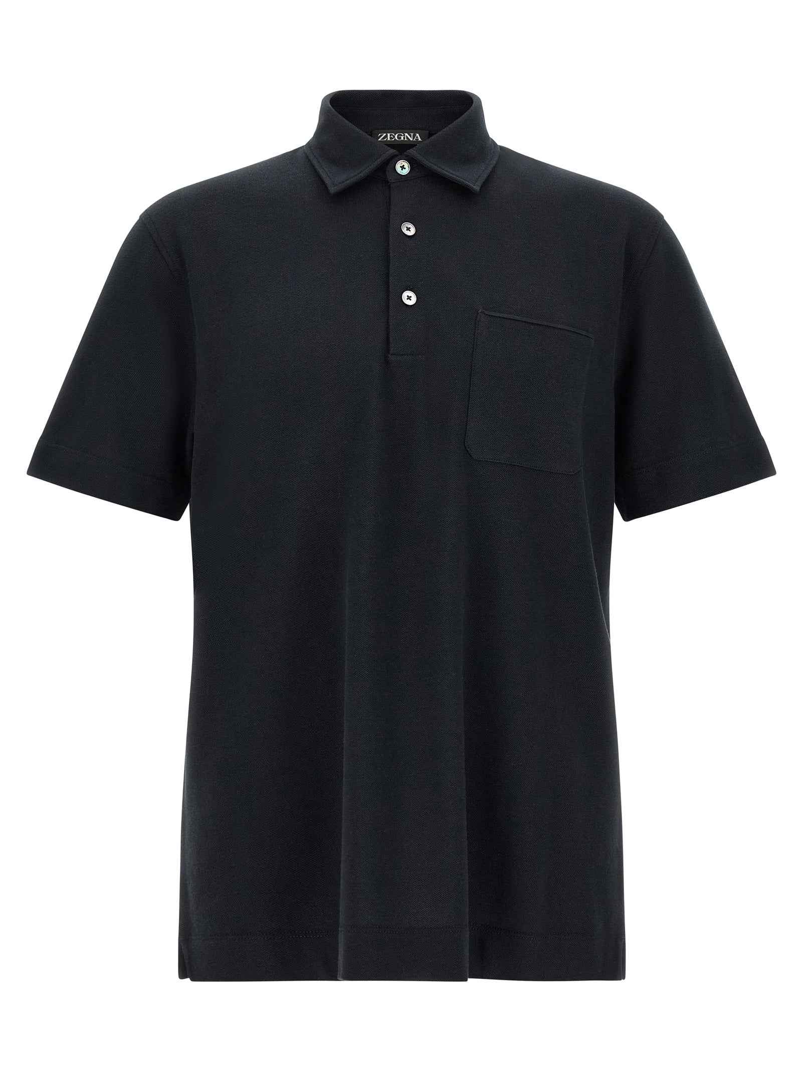 Blue Cotton Polo Shirt