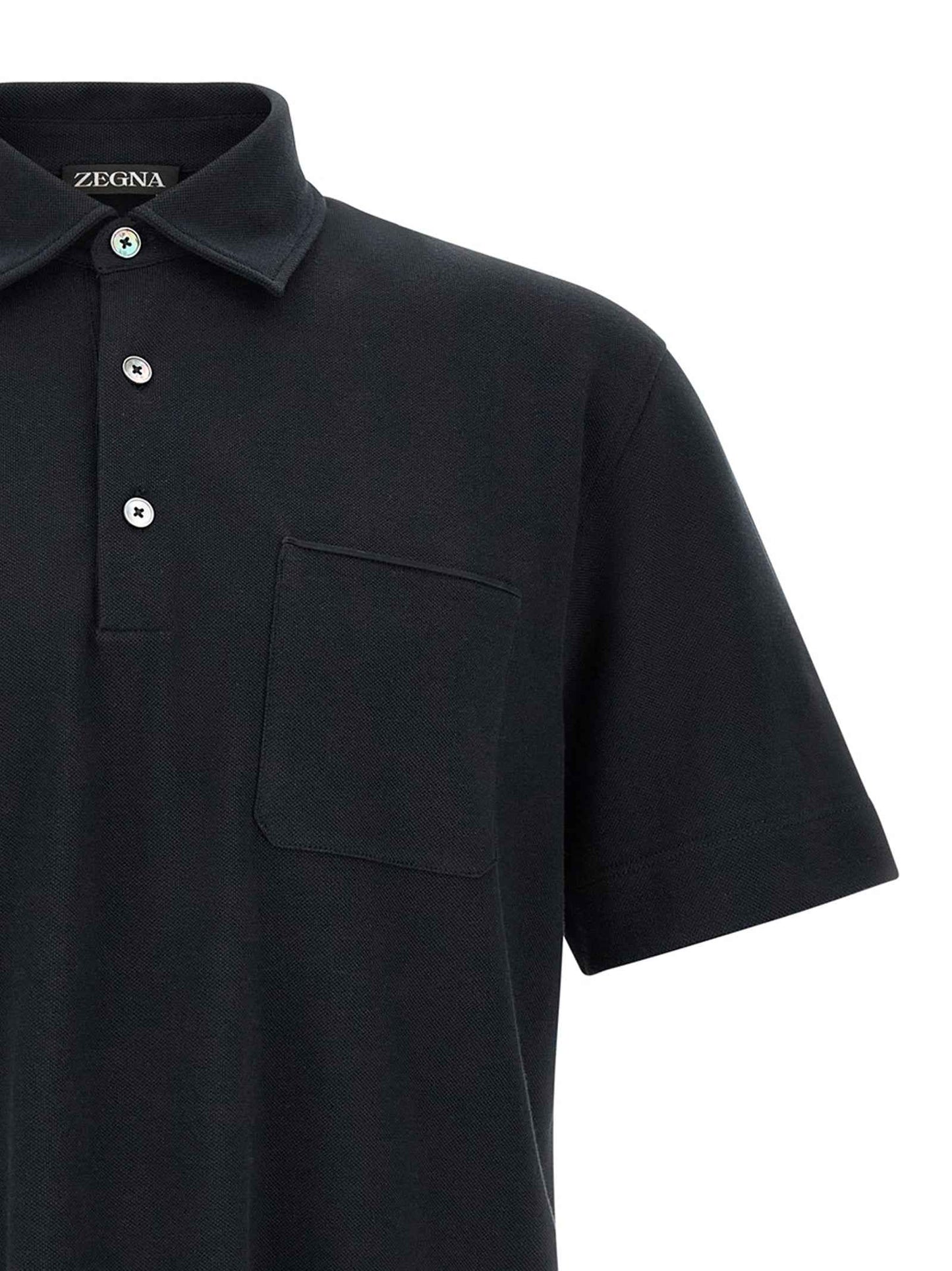 Blue Cotton Polo Shirt