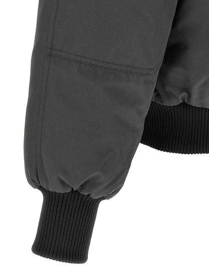 Gray Polyester Bomber