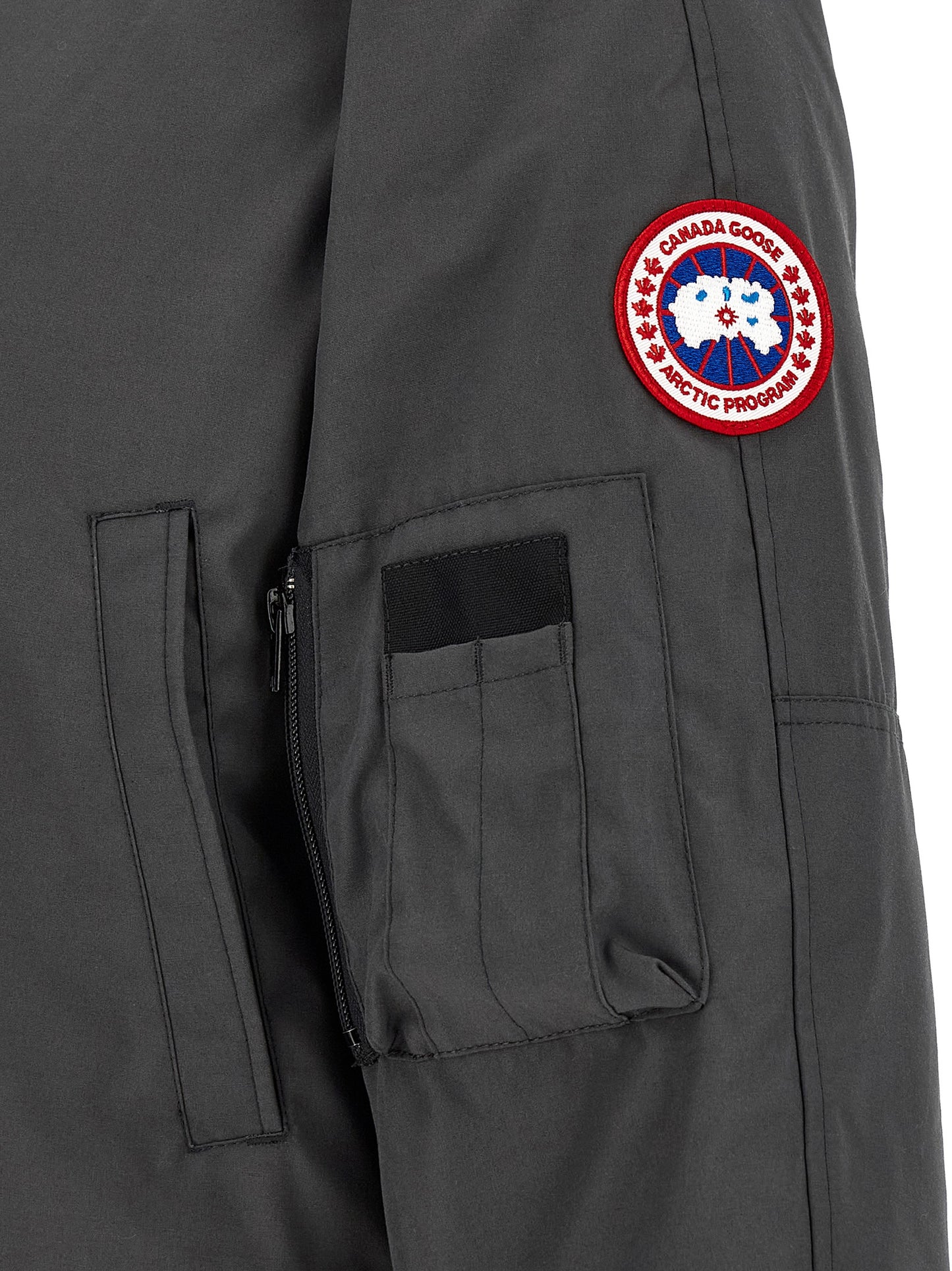 Gray Polyester Bomber