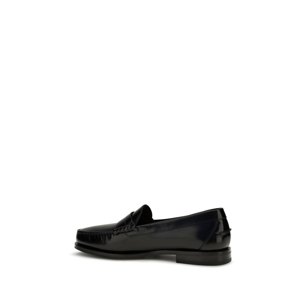 Black Calf Leather Bos Taurus Slip-On Loafers