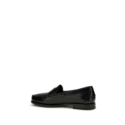 Black Calf Leather Bos Taurus Slip-On Loafers
