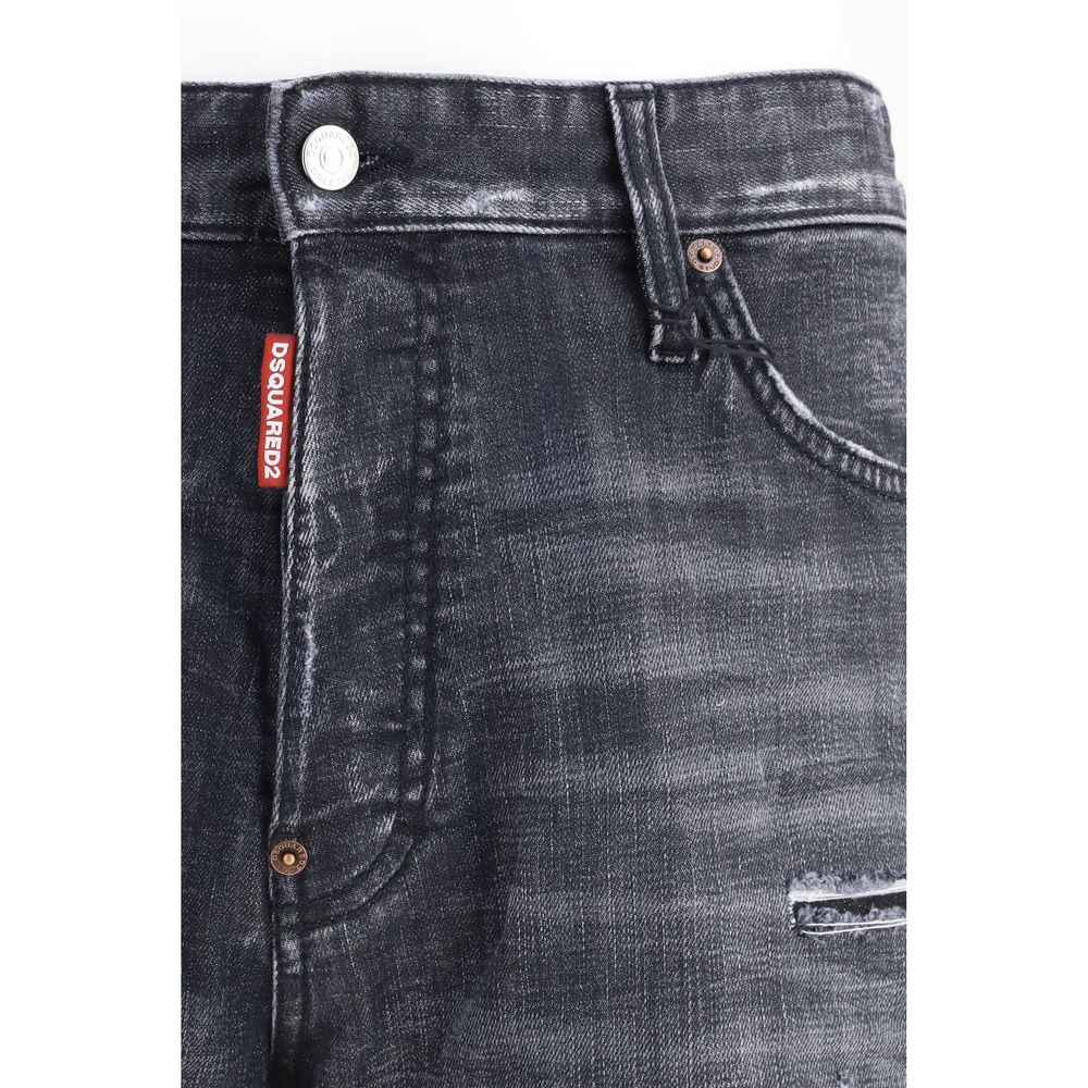 Black Cotton Bermuda Shorts