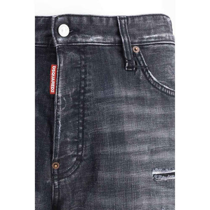 Black Cotton Bermuda Shorts
