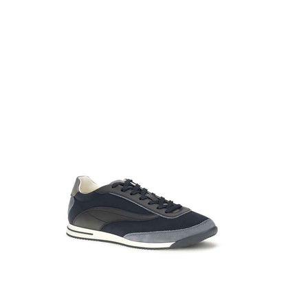 Blue Suede Leather Athletic Sneakers