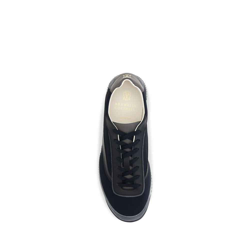 Blue Suede Leather Athletic Sneakers