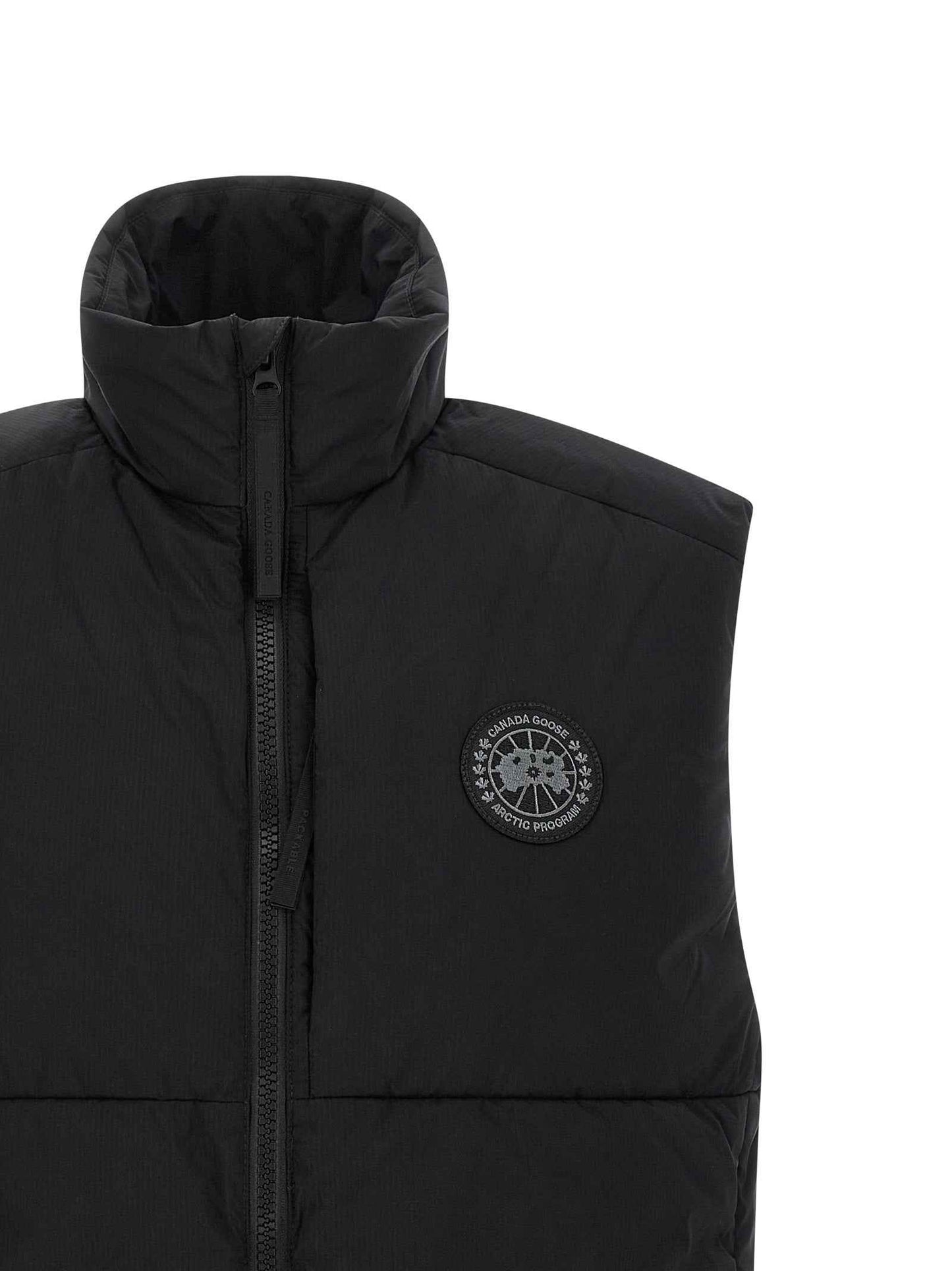 Black Polyamide Sleeveless Jacket