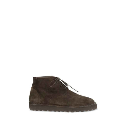 Brown Suede Leather Lace-Up Boots