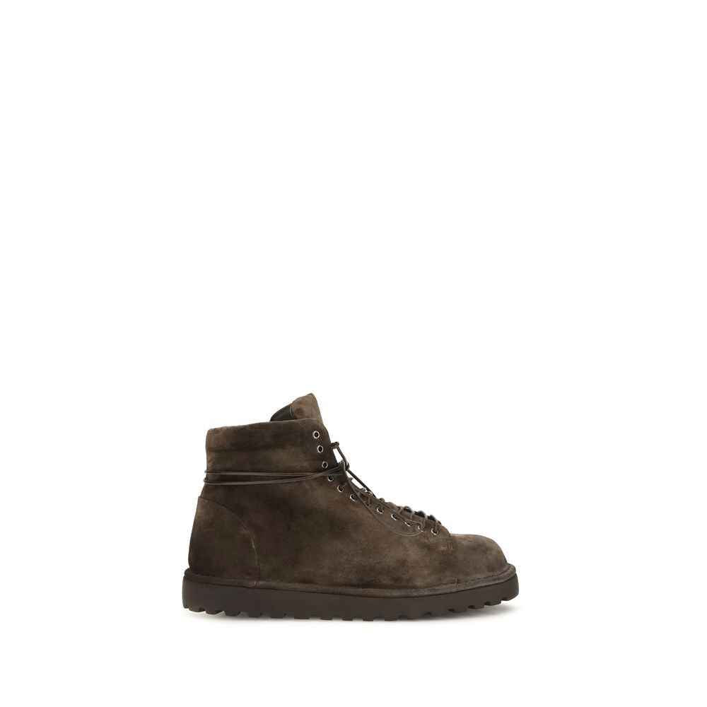 Brown Suede Leather Lace-Up Boots