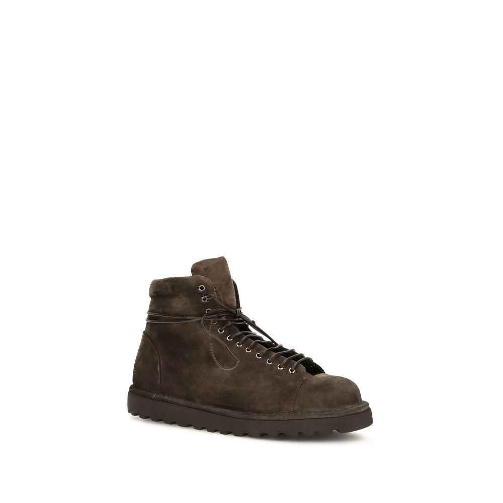 Brown Suede Leather Lace-Up Boots