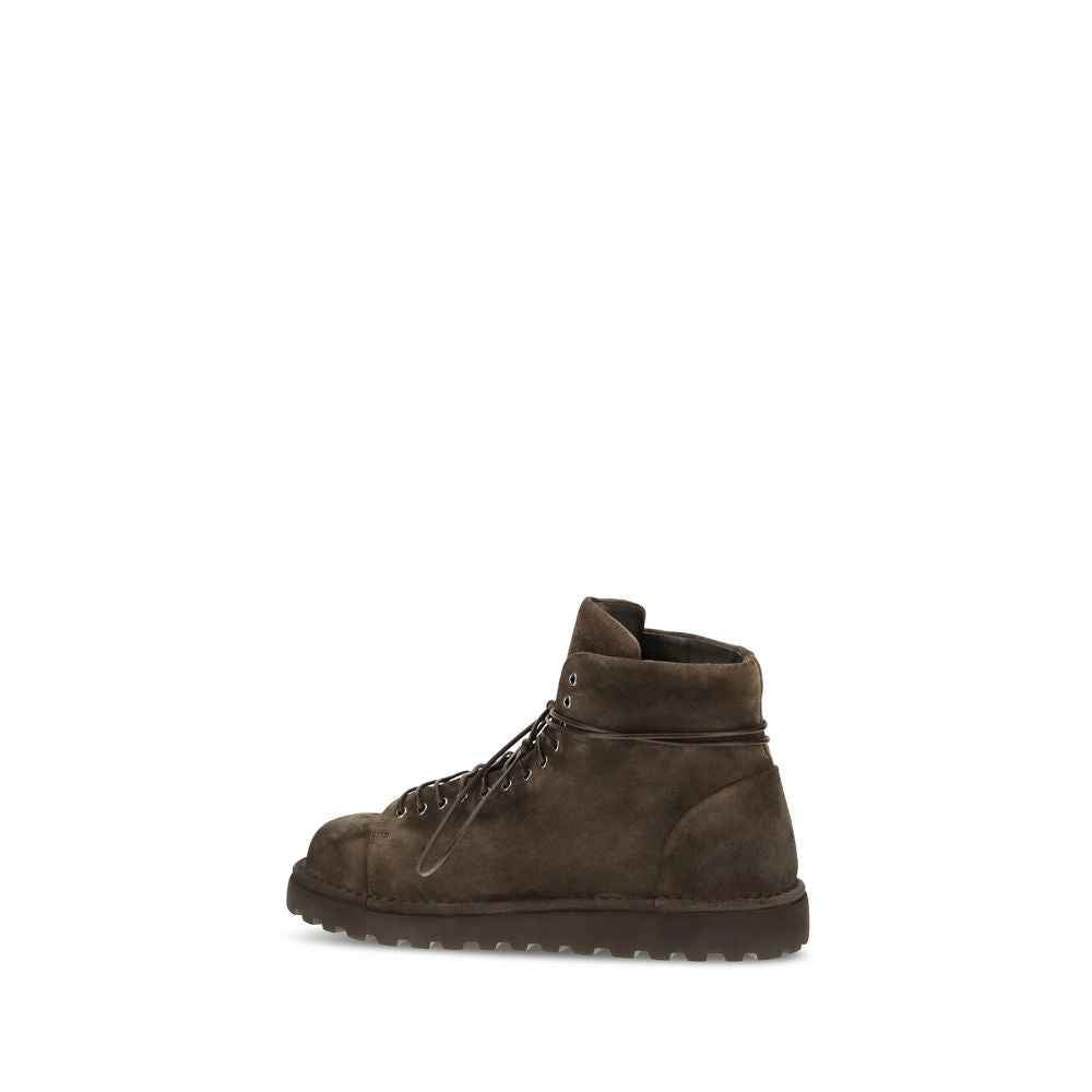 Brown Suede Leather Lace-Up Boots