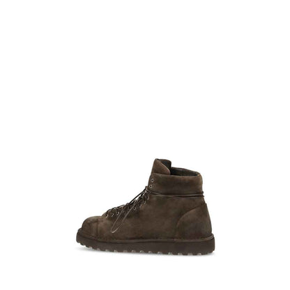 Brown Suede Leather Lace-Up Boots