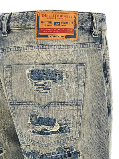 Blue Cotton Relaxed Fit Jeans