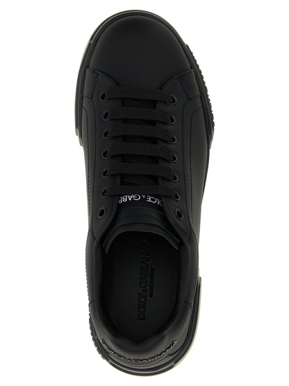 Black Calfskin Low Top Sneakers