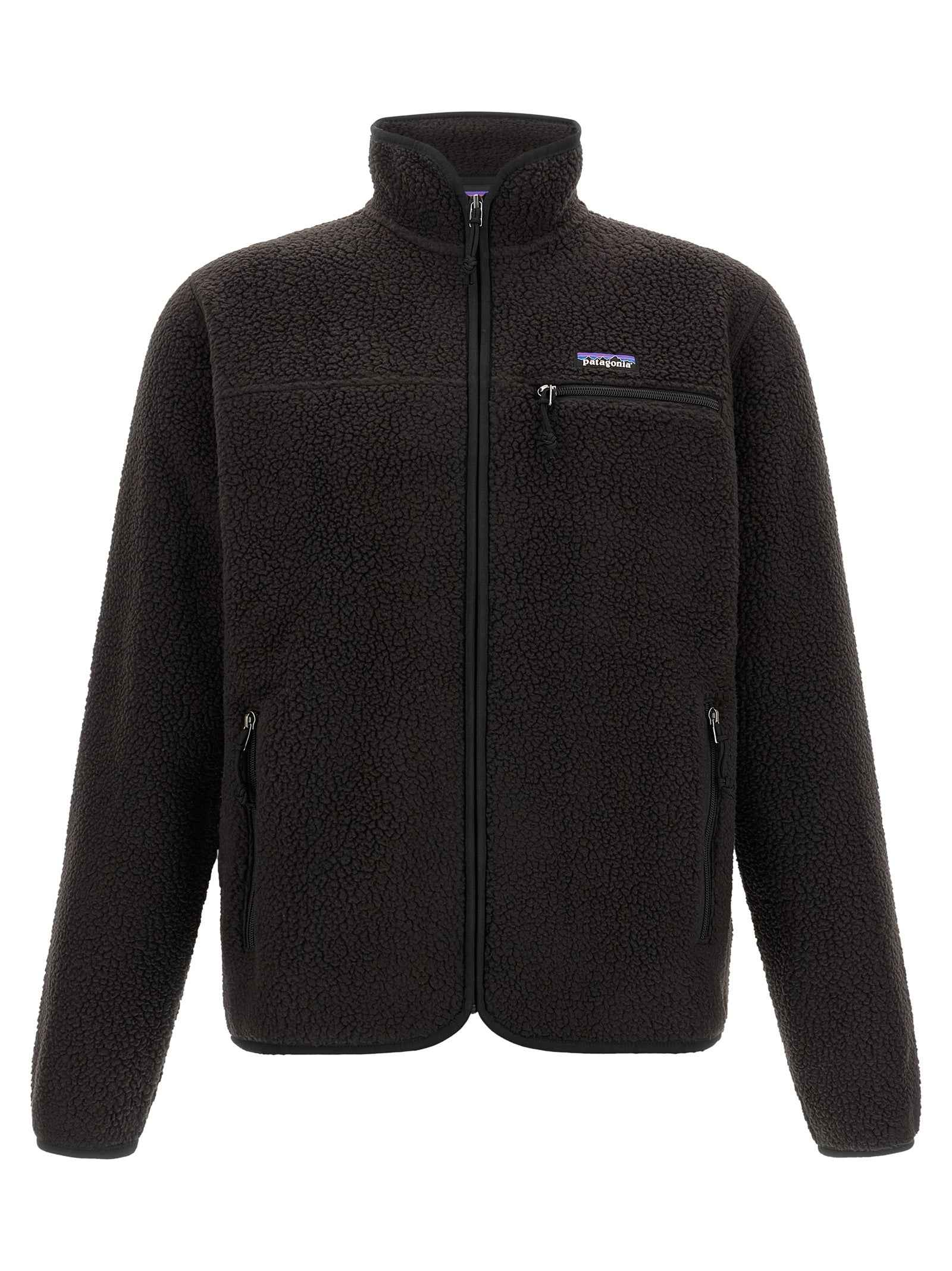 Black Polyester Full-Length Jacket