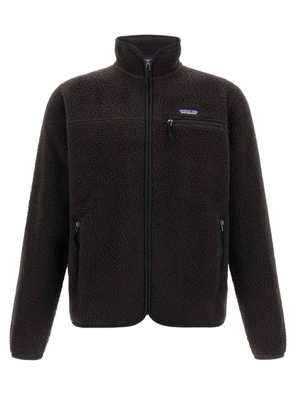 Black Polyester Full-Length Jacket