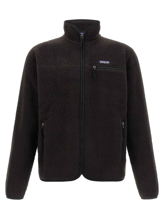 Black Polyester Full-Length Jacket