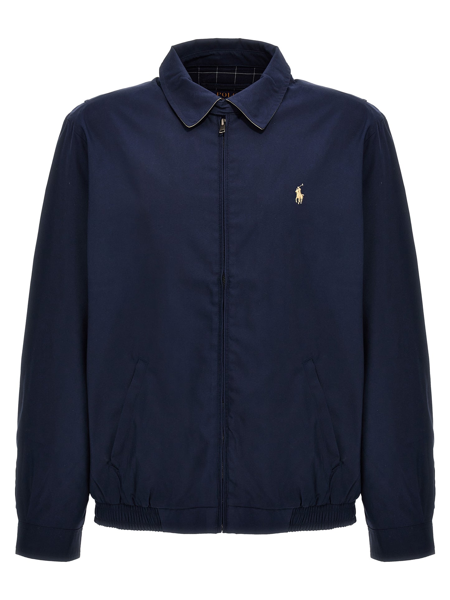Blue Polyester Full-Length Jacket