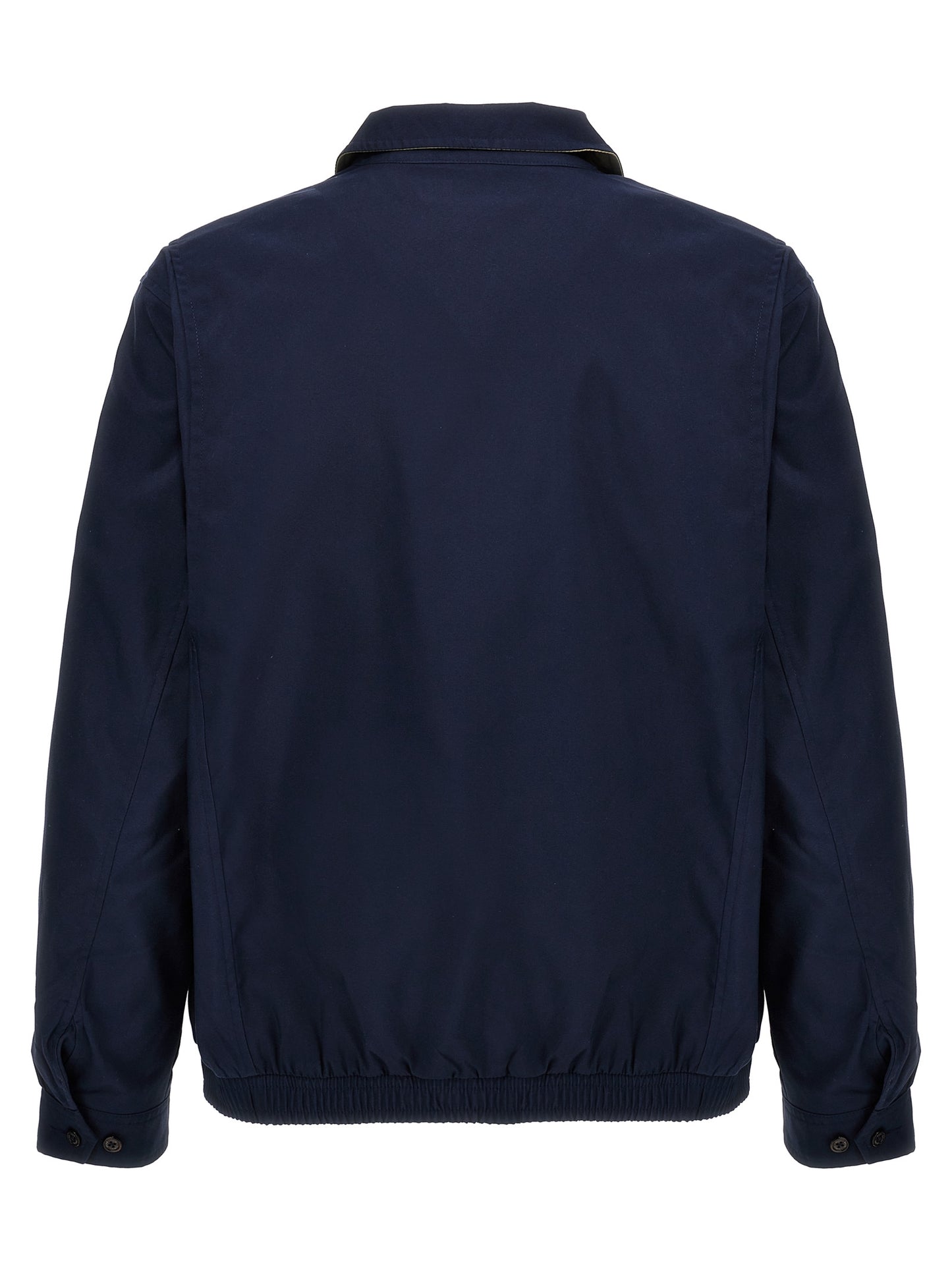 Blue Polyester Full-Length Jacket