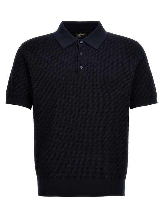 Blue Cotton Polo Shirt